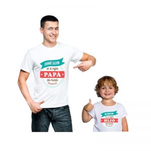 Conjunto de camisetas personalizadas Padre e hijo
